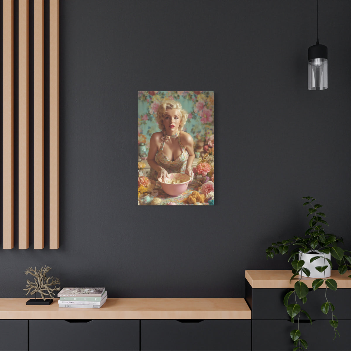 Flour & Roses Canvas | Romantic Vintage Kitchen & Baking Wall Art