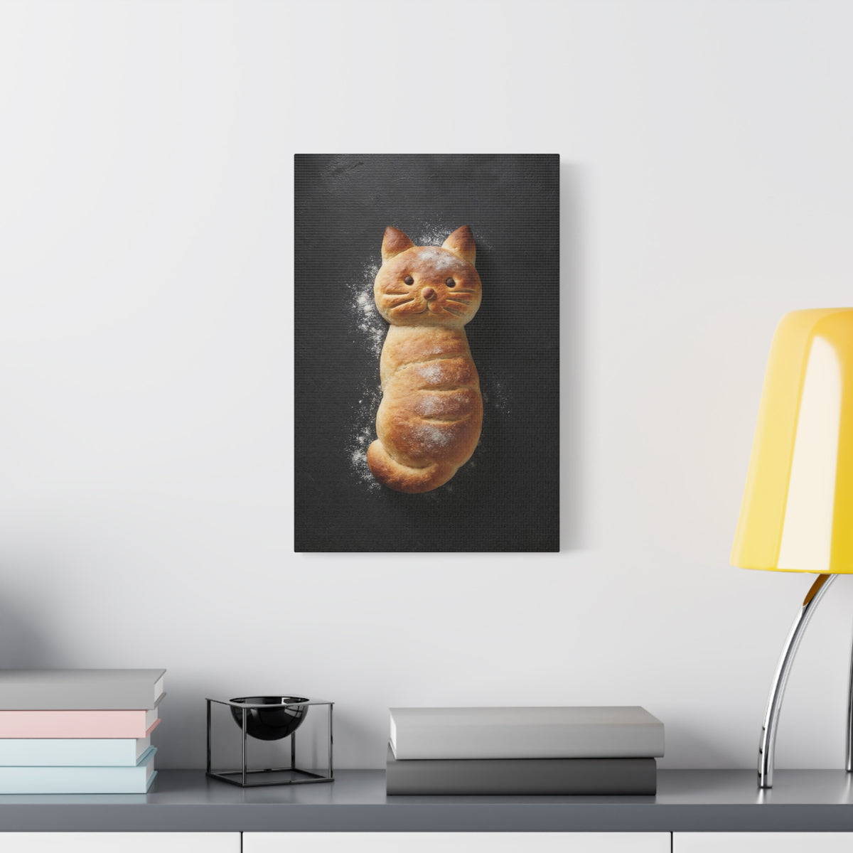 The Baker’s Cat Canvas – Funny Bread Kitchen Wall Art