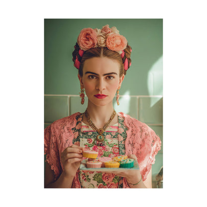 Frida’s Cupcakes | Poster Colourful Floral Kitchen & Baking Wall Art