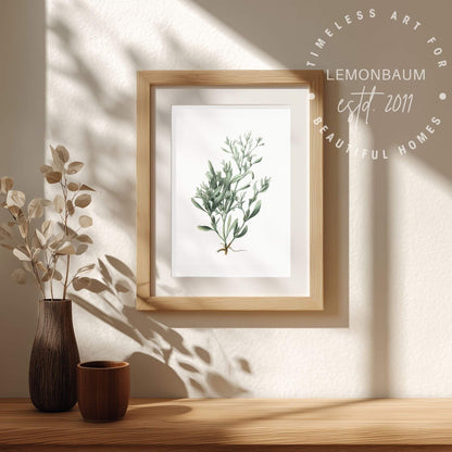 Silver Lavender Sprig Wall Art | Kitchen Botanical Poster | Lemonbaum