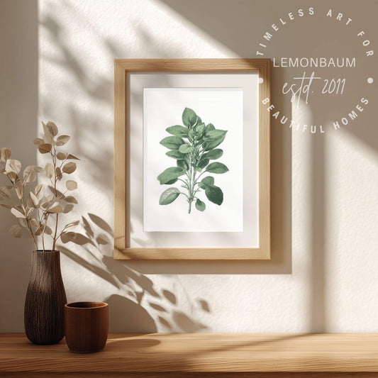 Wild Mint Sprig Wall Art | Kitchen Botanical Poster | Lemonbaum