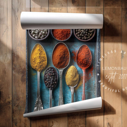 Colorful Spice Wall Art – Herbs & Spices Kitchen Poster
