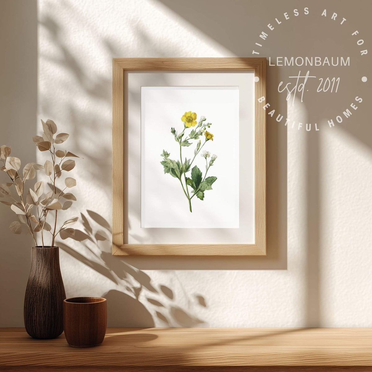 Buttercup Wildflower Wall Art | Botanical Kitchen Poster | Lemonbaum