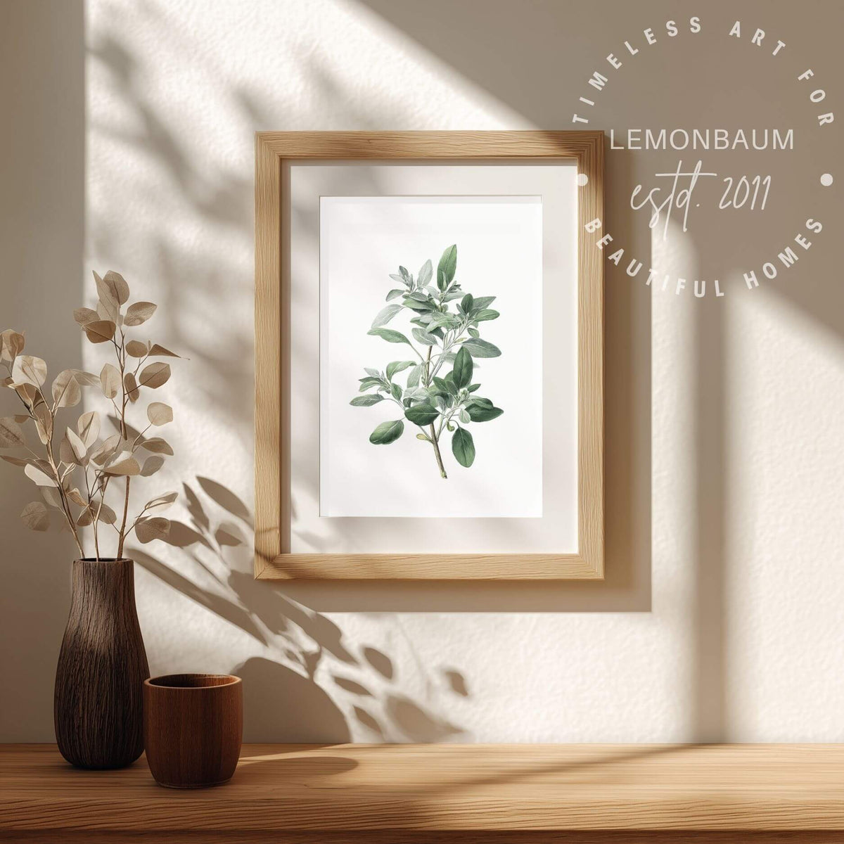 Silver Sage Wall Art | Kitchen Botanical Poster | Lemonbaum