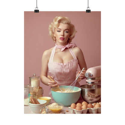 Pink Kitchen | Poster Retro 1950s Baking & Kitchen Wall Art