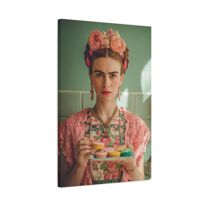 Frida’s Cupcakes | Canvas Colourful Floral Kitchen & Baking Wall Art