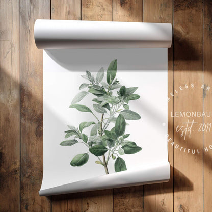 Silver Sage Wall Art | Kitchen Botanical Poster | Lemonbaum