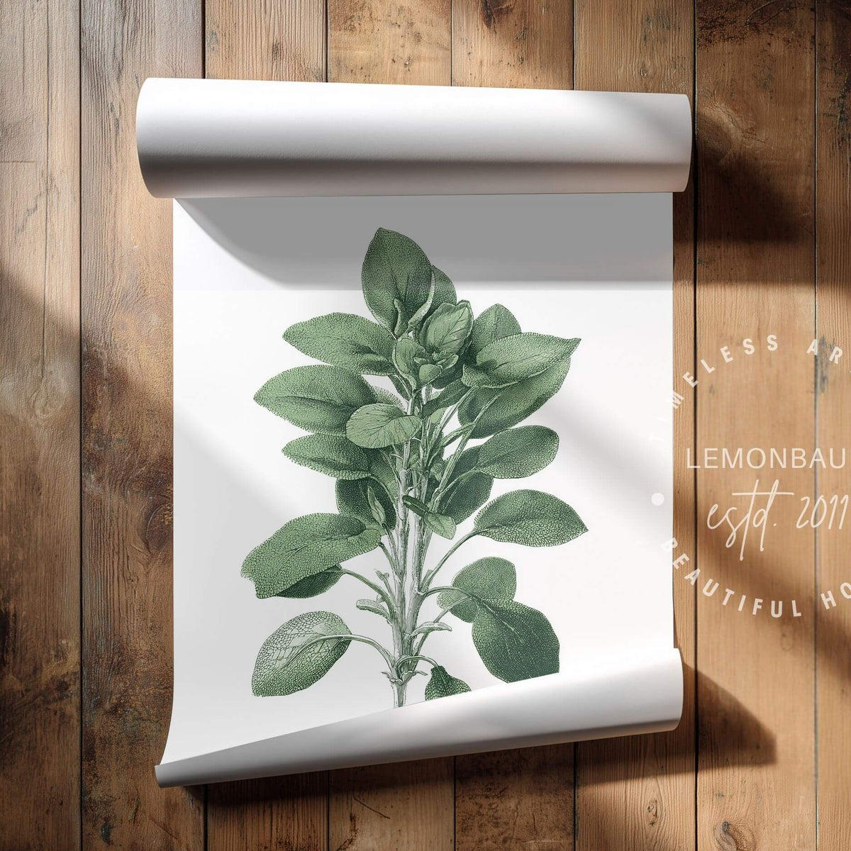 Wild Mint Sprig Wall Art | Kitchen Botanical Poster | Lemonbaum