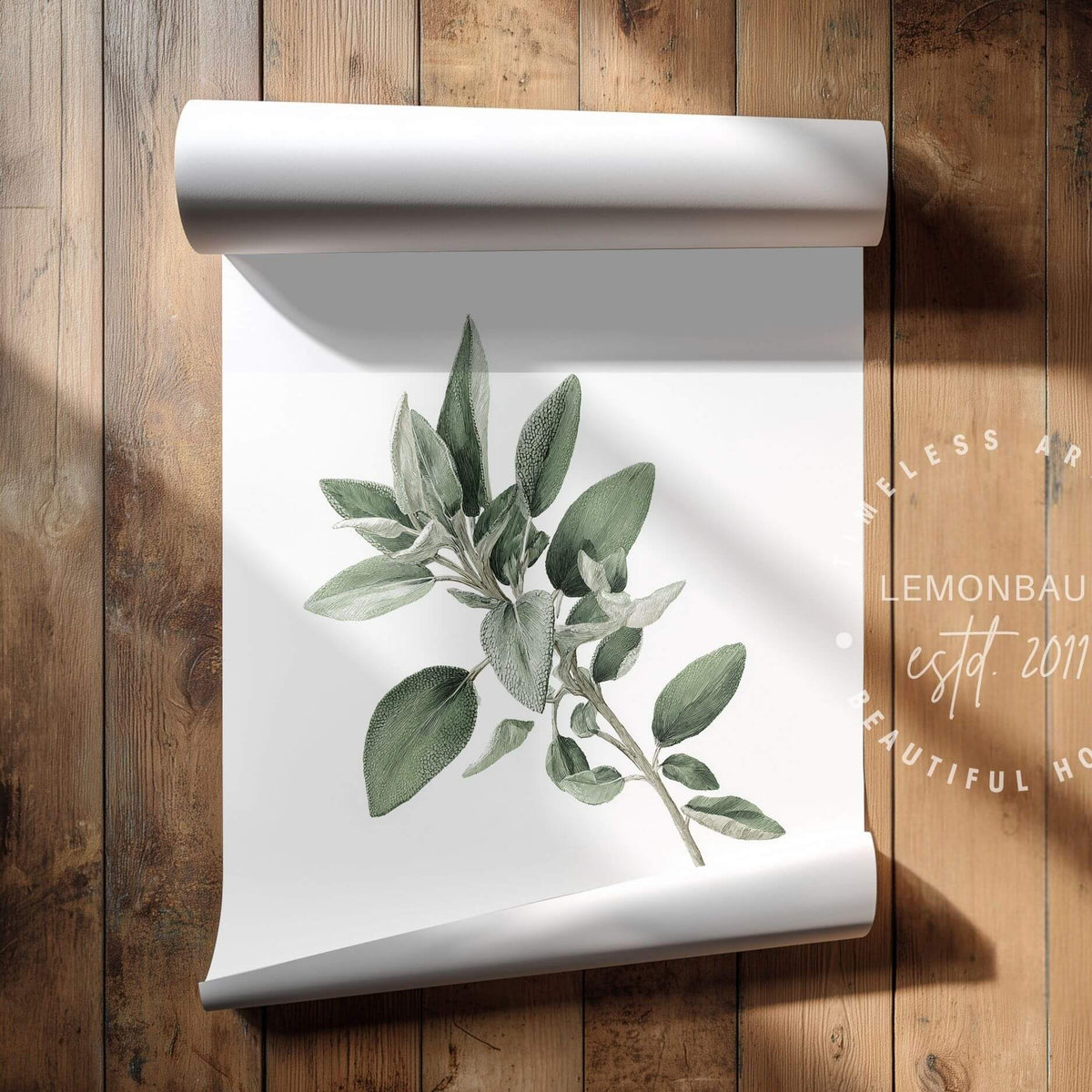 Sage Blossom Wall Art | Kitchen Botanical Poster | Lemonbaum