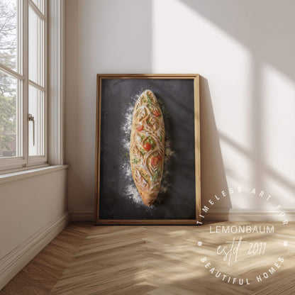 Botanical Baguette Poster | Artisan Bread & Bakery Wall Art