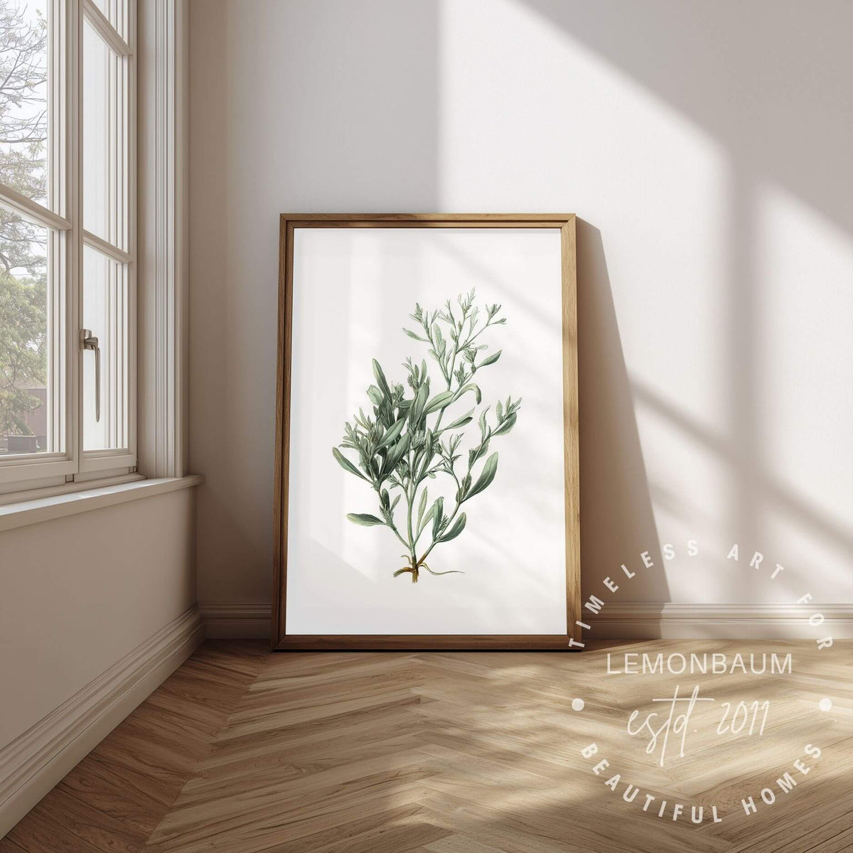 Silver Lavender Sprig Wall Art | Kitchen Botanical Poster | Lemonbaum