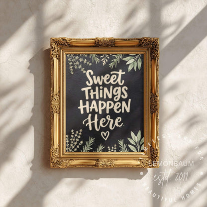 Sweet Things Happen Here – Baking Kitchen Poster