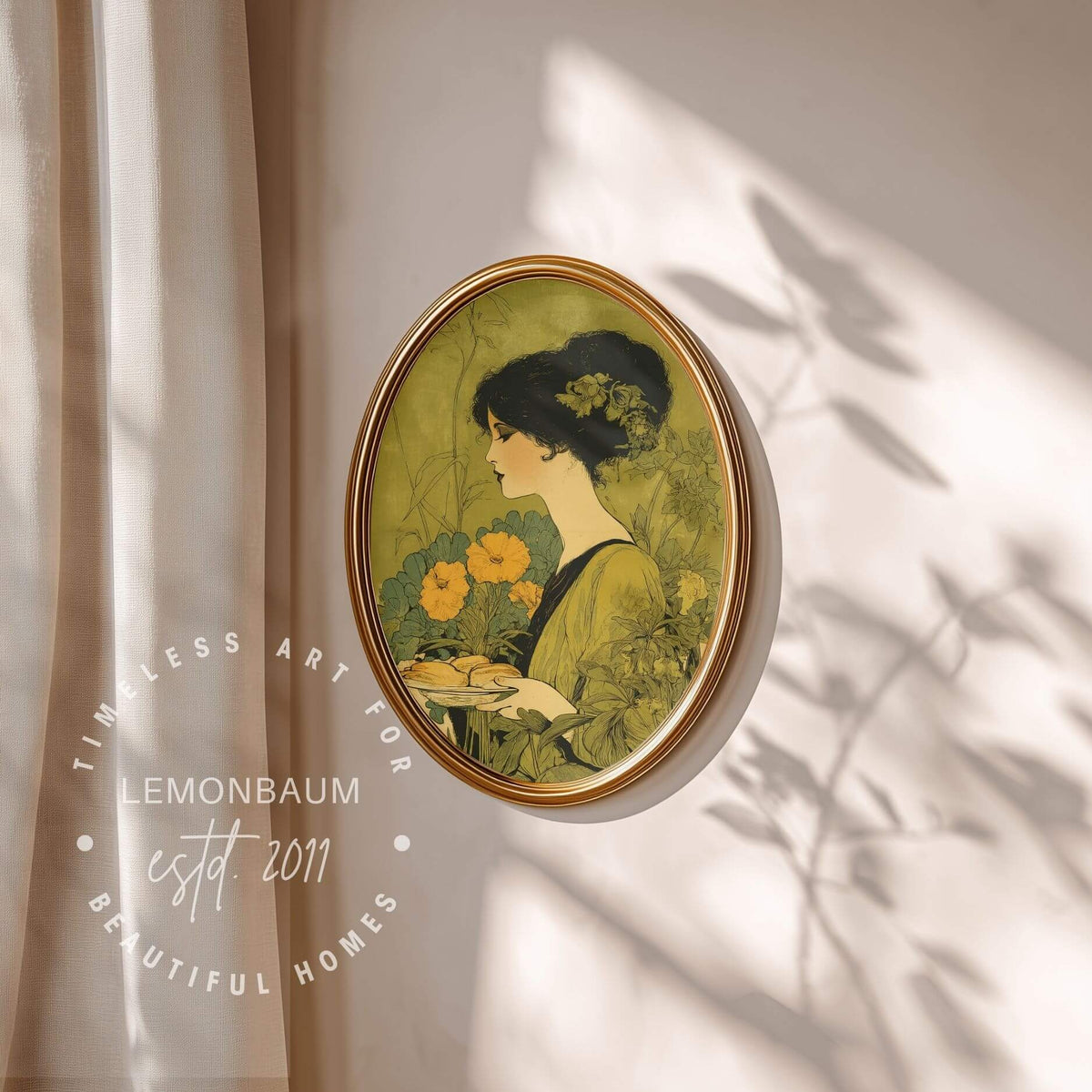 Art Nouveau Baker Poster – Vintage Kitchen Wall Art, Baking & Bakery Decor, Floral Art Print