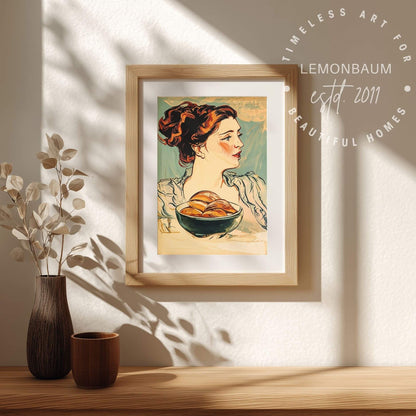 The Bread Lady Poster – Vintage Art Nouveau Baking Wall Art