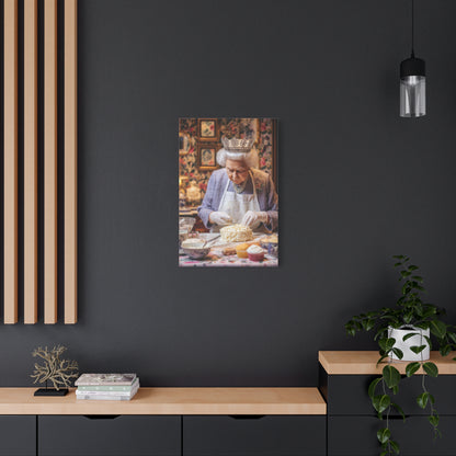 Vintage Art Nouveau Woman Canvas Print — Floral Portrait Matte Stretched Wall Art