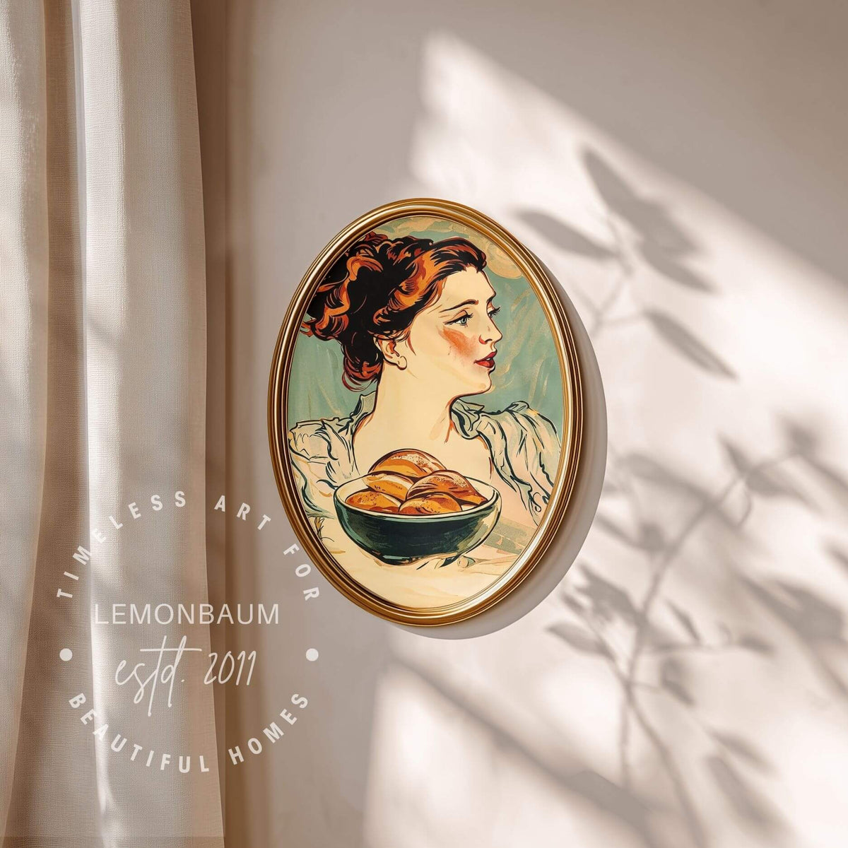 The Bread Lady Poster – Vintage Art Nouveau Baking Wall Art