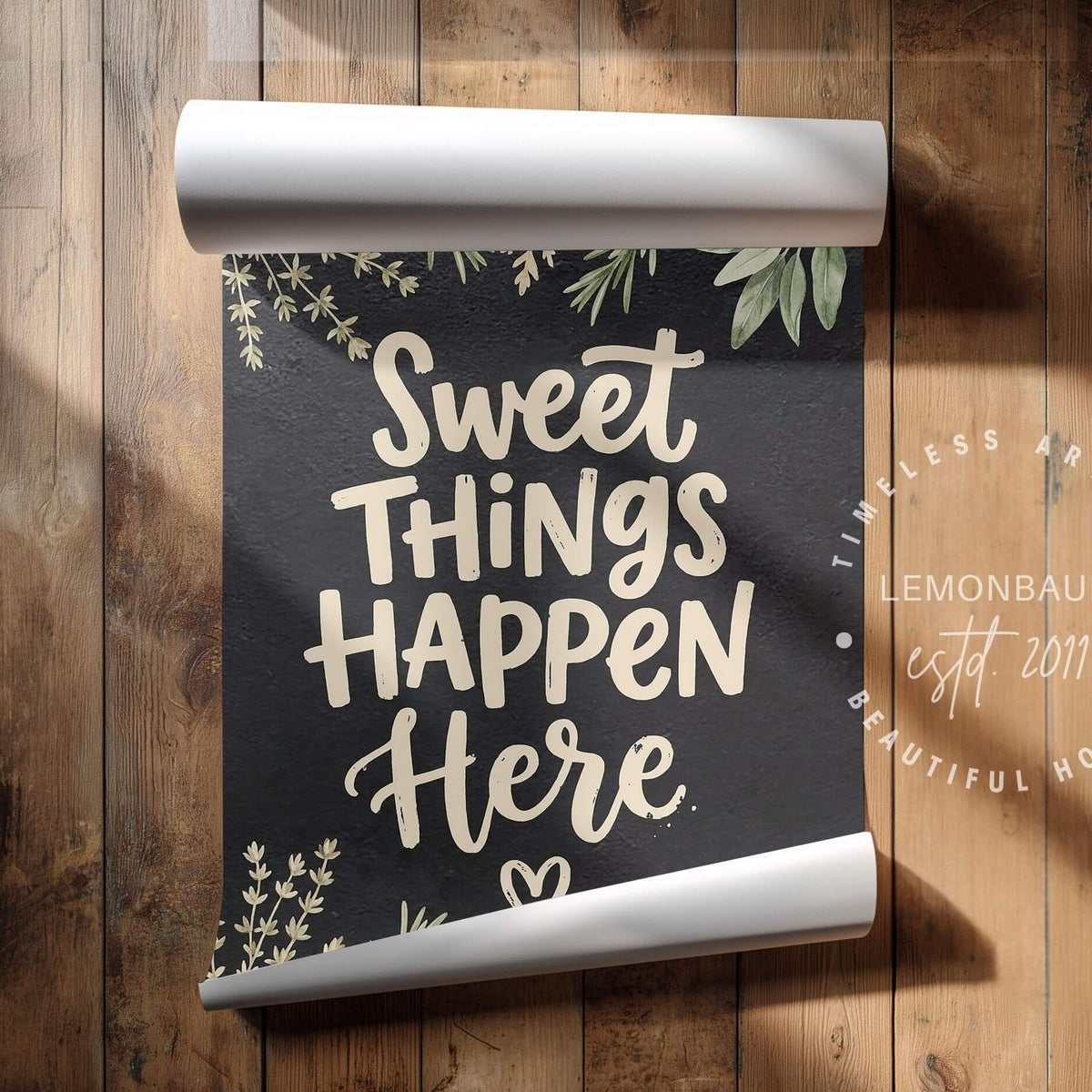 Sweet Things Happen Here – Baking Kitchen Poster