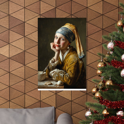 The Baker with a Pearl Earring | Poster Funny Classic Kitchen Wall Art