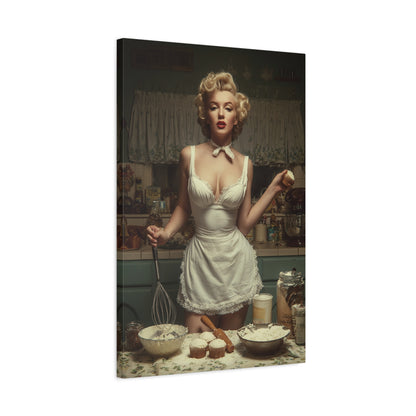 Cupcake Hour Canvas | 1950s Retro Kitchen Wall Art & Baking Print
