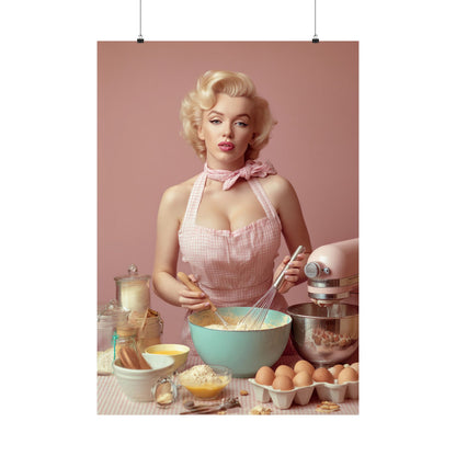 Pink Kitchen | Poster Retro 1950s Baking & Kitchen Wall Art