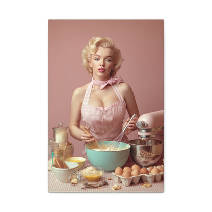 Pink Kitchen | Canvas Retro 1950s Baking & Kitchen Wall Art
