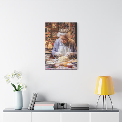 Vintage Art Nouveau Woman Canvas Print — Floral Portrait Matte Stretched Wall Art