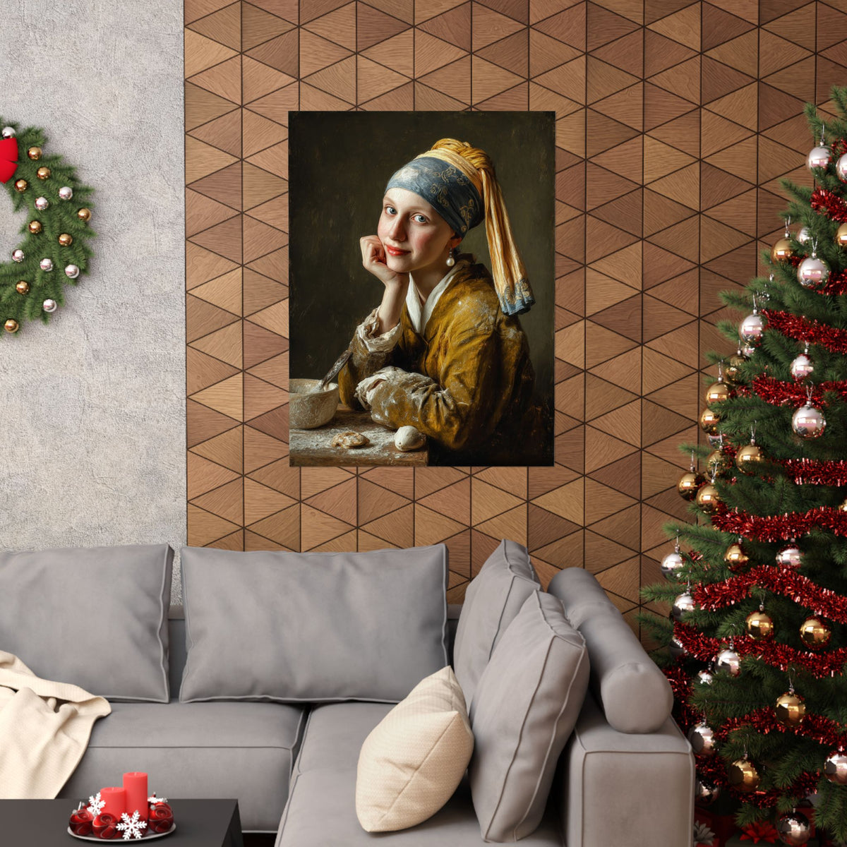 The Baker with a Pearl Earring | Poster Funny Classic Kitchen Wall Art