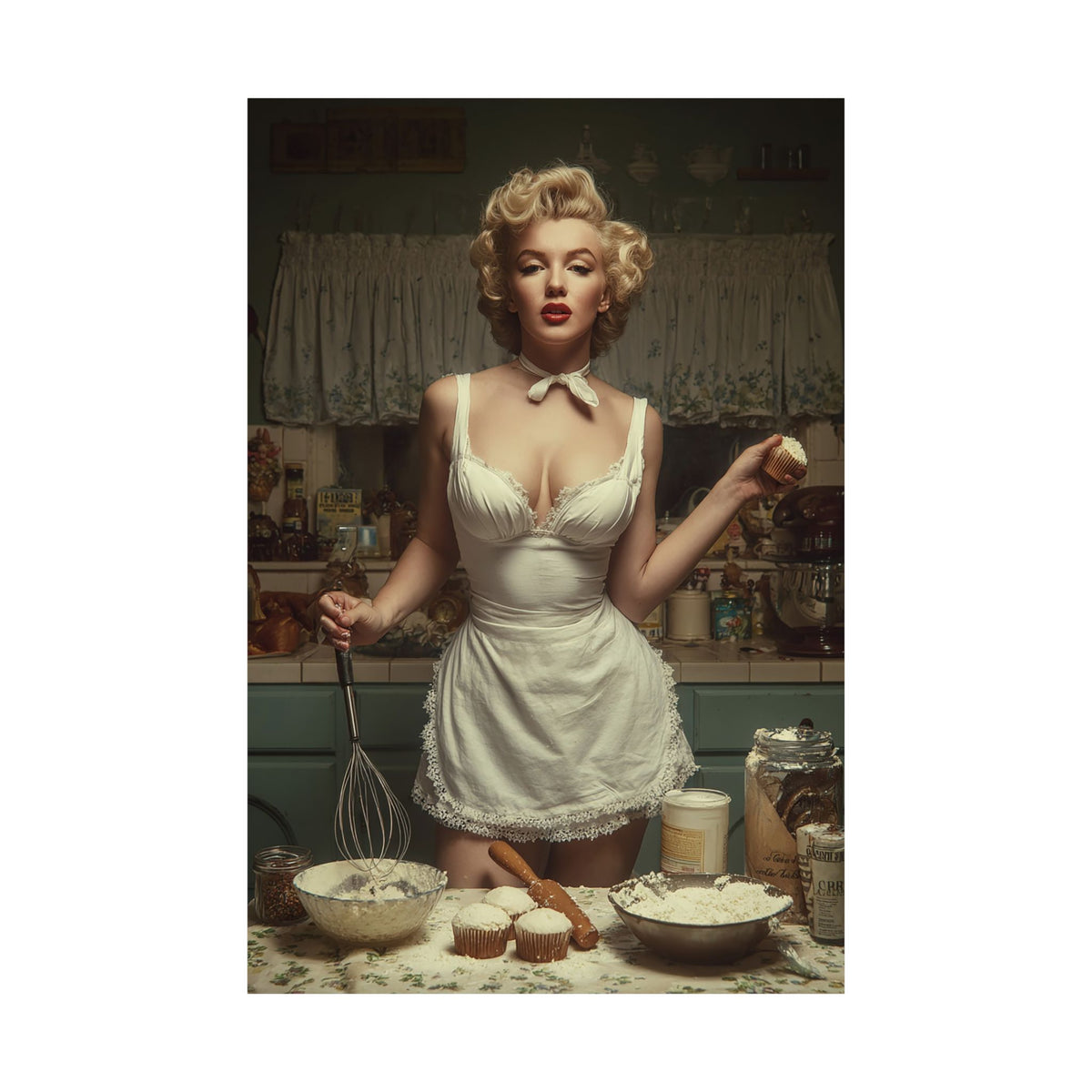 Cupcake Hour Poster | 1950s Retro Kitchen Wall Art & Baking Print