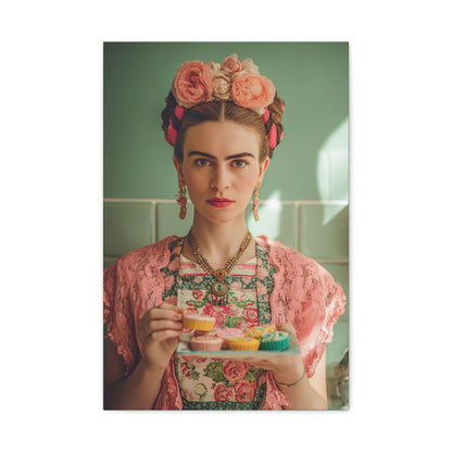 Frida’s Cupcakes | Canvas Colourful Floral Kitchen & Baking Wall Art