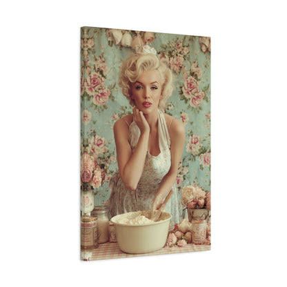 Flour & Roses Canvas | Romantic Vintage Kitchen & Baking Wall Art