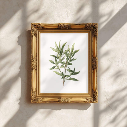 Blue Sage Sprig Wall Art | Kitchen Botanical Poster | Lemonbaum