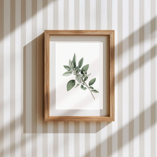 Sage Blossom Wall Art | Kitchen Botanical Poster | Lemonbaum