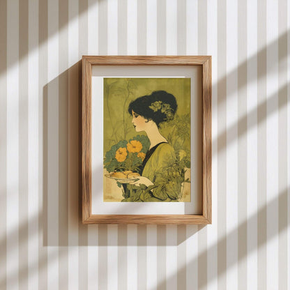 Art Nouveau Baker Poster – Vintage Kitchen Wall Art, Baking & Bakery Decor, Floral Art Print