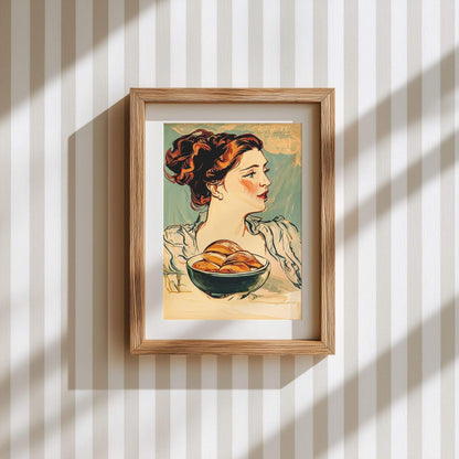 The Bread Lady Poster – Vintage Art Nouveau Baking Wall Art