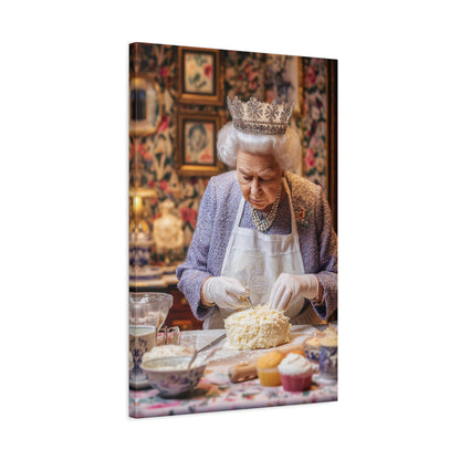 Vintage Art Nouveau Woman Canvas Print — Floral Portrait Matte Stretched Wall Art