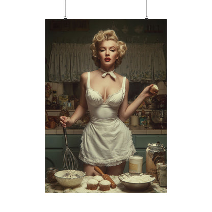 Cupcake Hour Poster | 1950s Retro Kitchen Wall Art & Baking Print