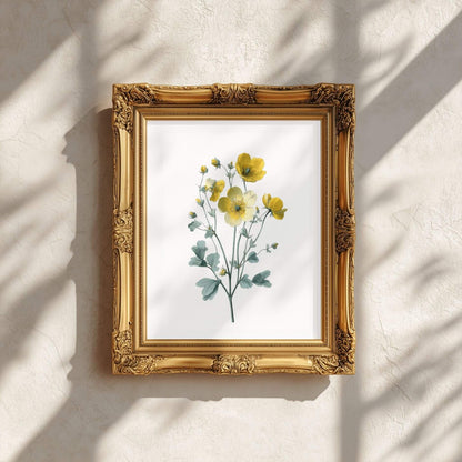 Meadow Buttercup Wall Art | Botanical Kitchen Poster | Lemonbaum