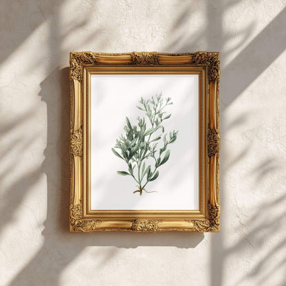 Silver Lavender Sprig Wall Art | Kitchen Botanical Poster | Lemonbaum