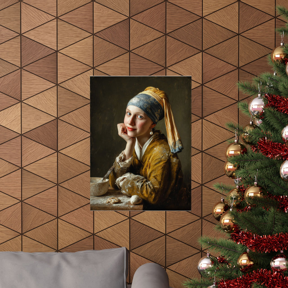 The Baker with a Pearl Earring | Poster Funny Classic Kitchen Wall Art