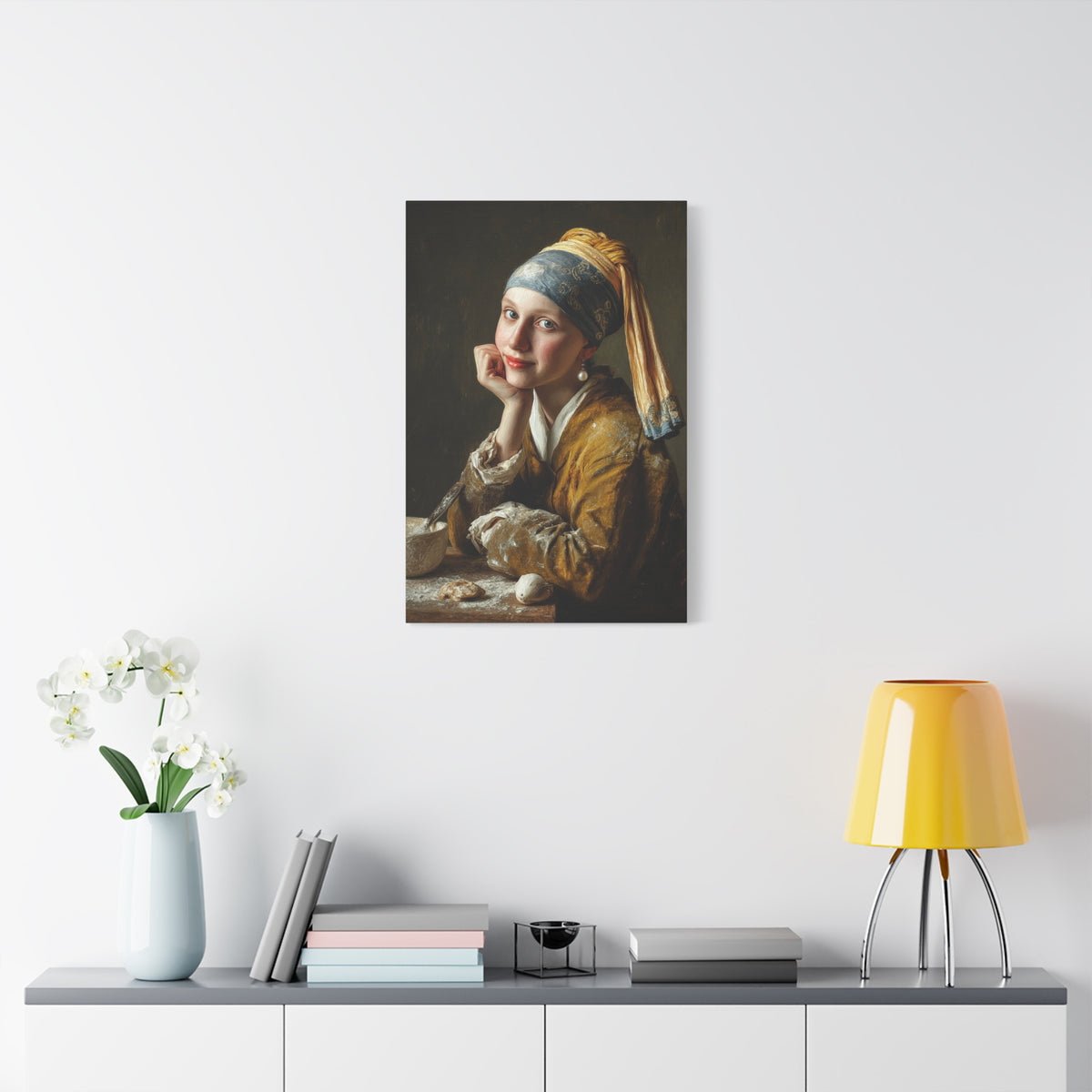 The Baker with a Pearl Earring | Canvas Funny Classic Kitchen Wall Art