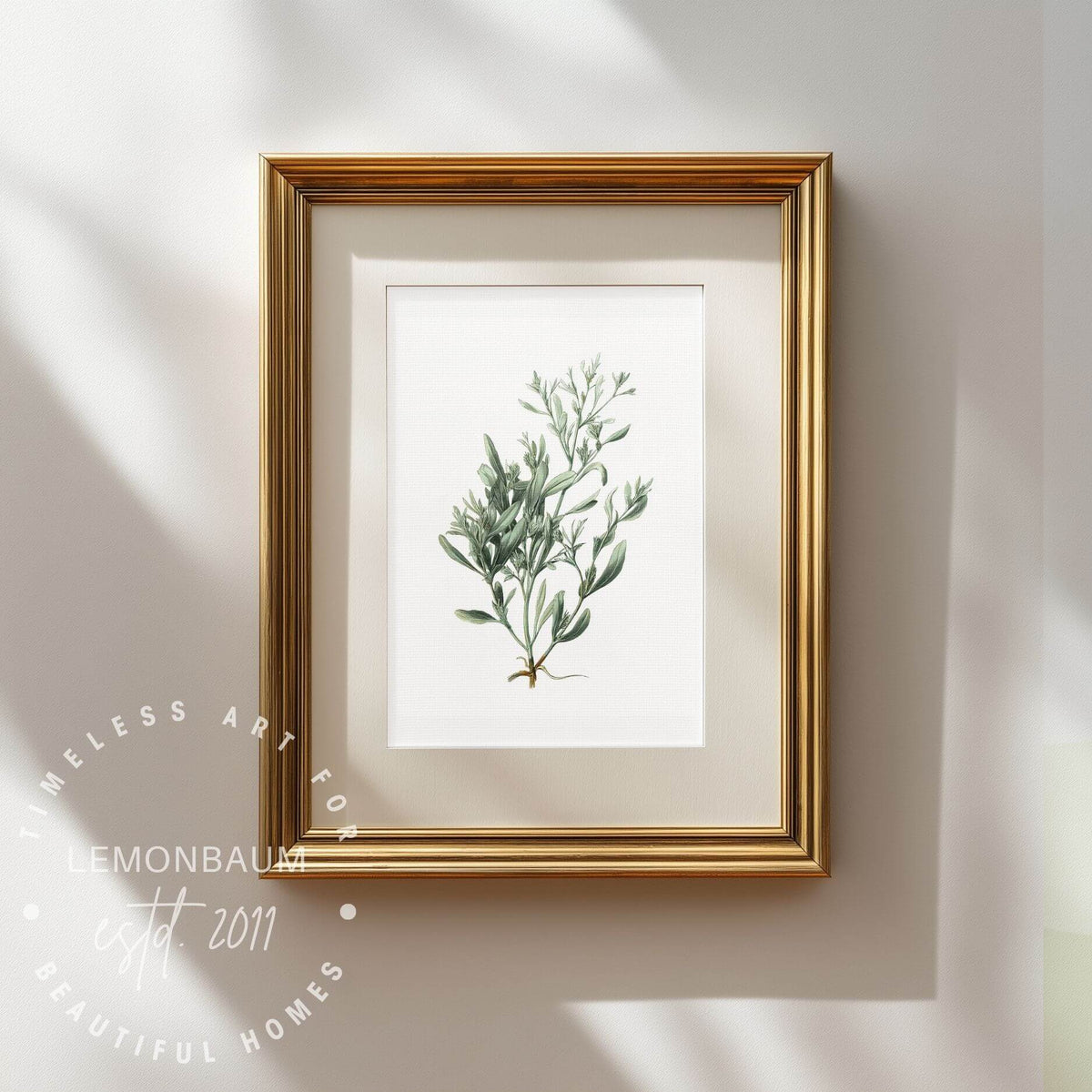 Silver Lavender Sprig Wall Art | Kitchen Botanical Poster | Lemonbaum