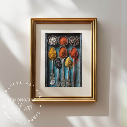 Colorful Spice Wall Art – Herbs & Spices Kitchen Poster