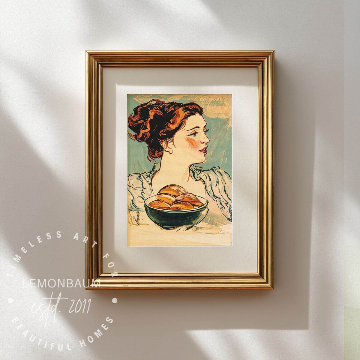 The Bread Lady Poster – Vintage Art Nouveau Baking Wall Art