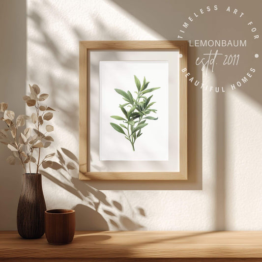 Fresh Tarragon Sprig Wall Art | Kitchen Botanical Poster | Lemonbaum