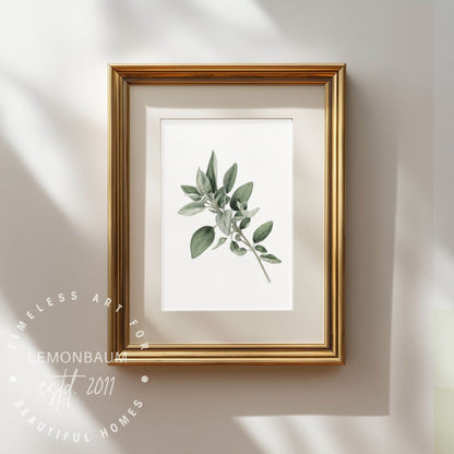 Sage Blossom Wall Art | Kitchen Botanical Poster | Lemonbaum