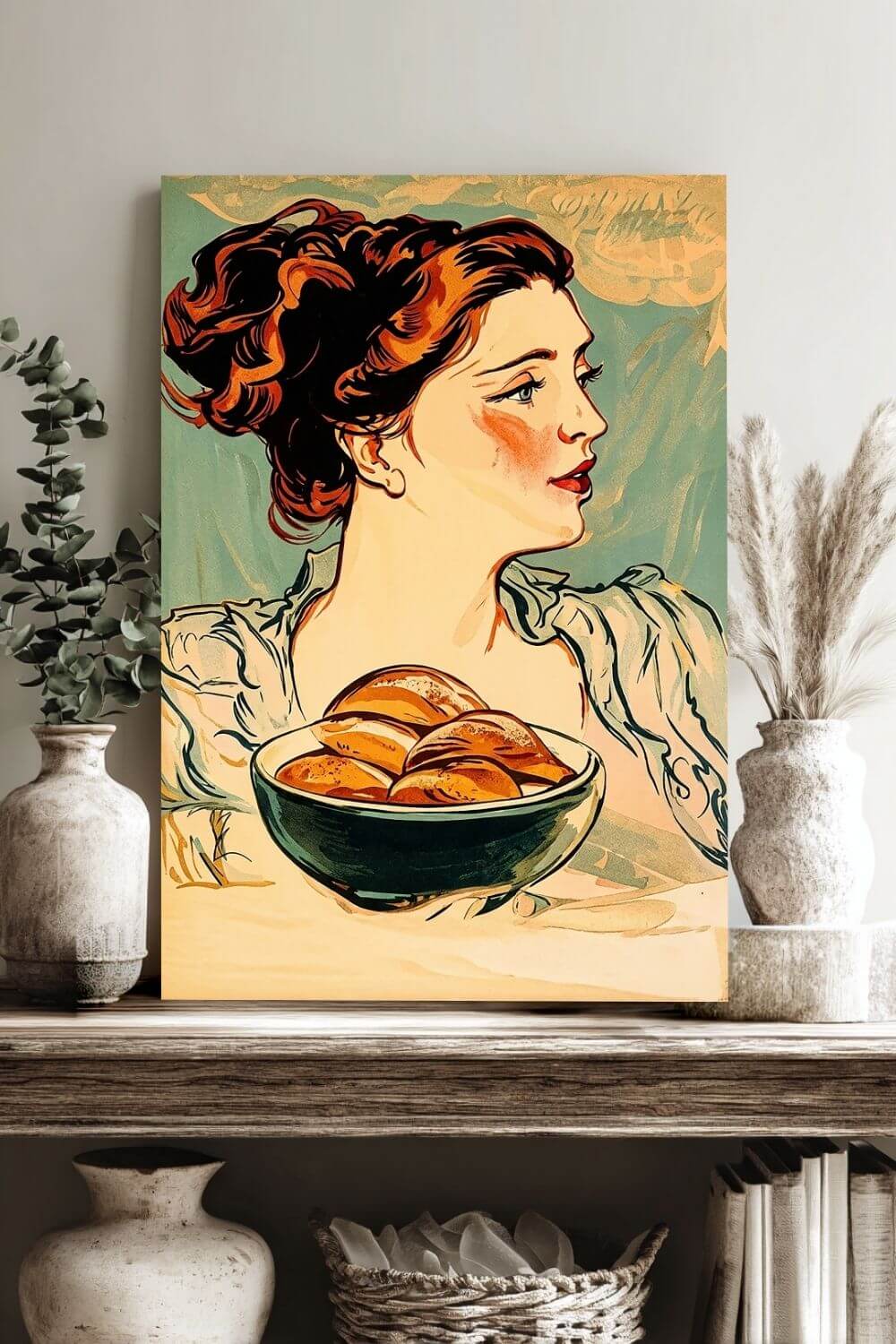 The Bread Lady Canvas | Vintage Baking & Kitchen Wall Art