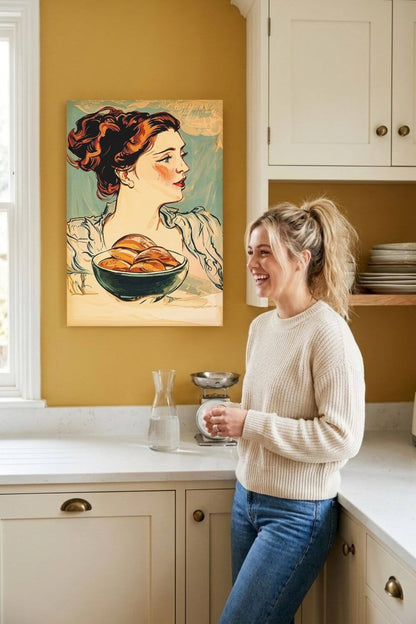 The Bread Lady Canvas | Vintage Baking & Kitchen Wall Art