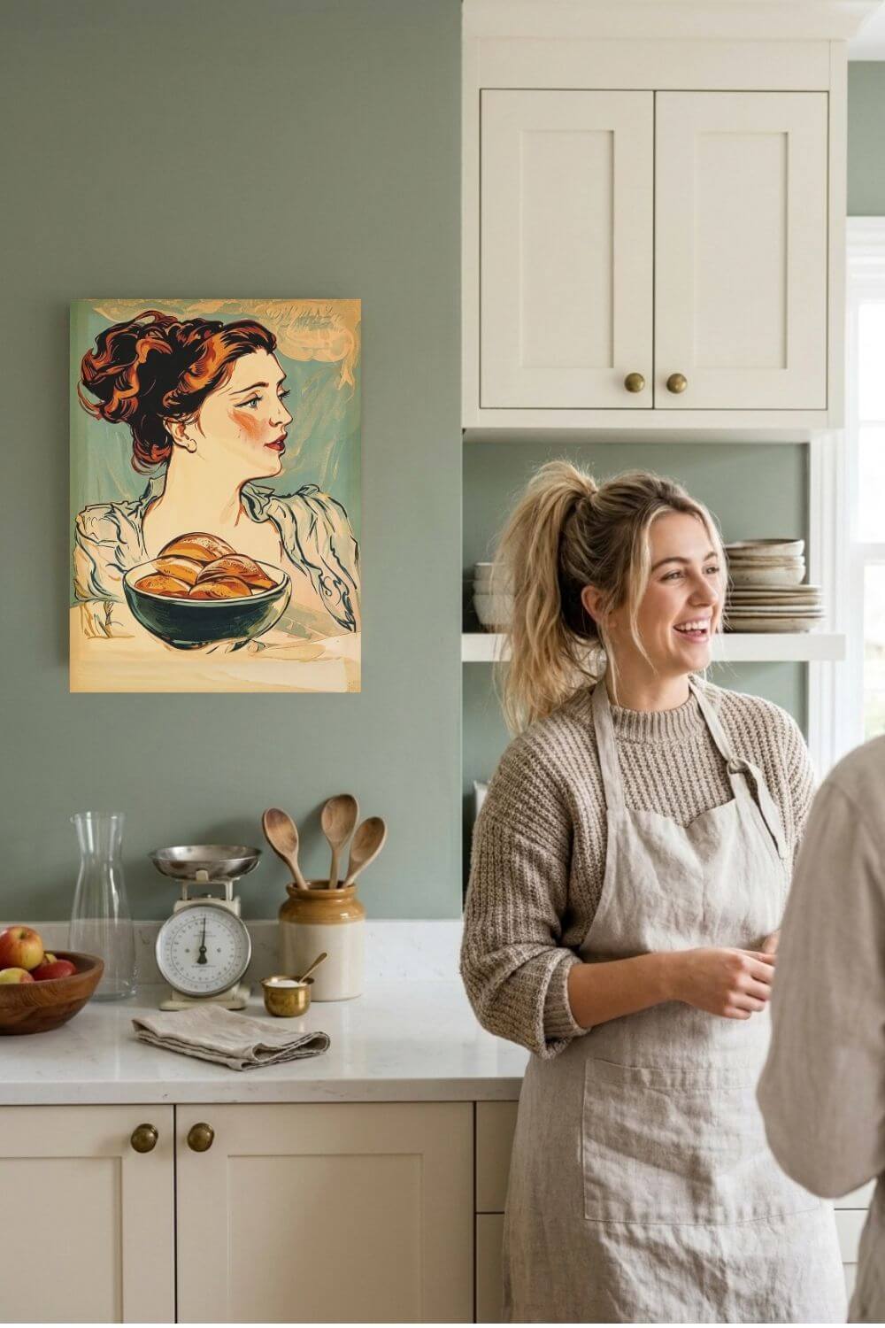 The Bread Lady Canvas | Vintage Baking & Kitchen Wall Art