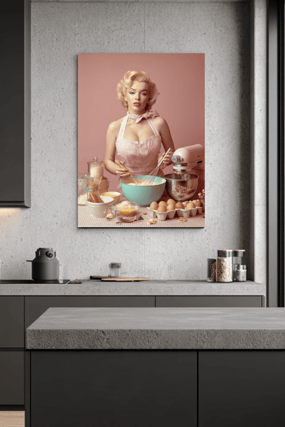 Pink Kitchen | Canvas Retro 1950s Baking & Kitchen Wall Art