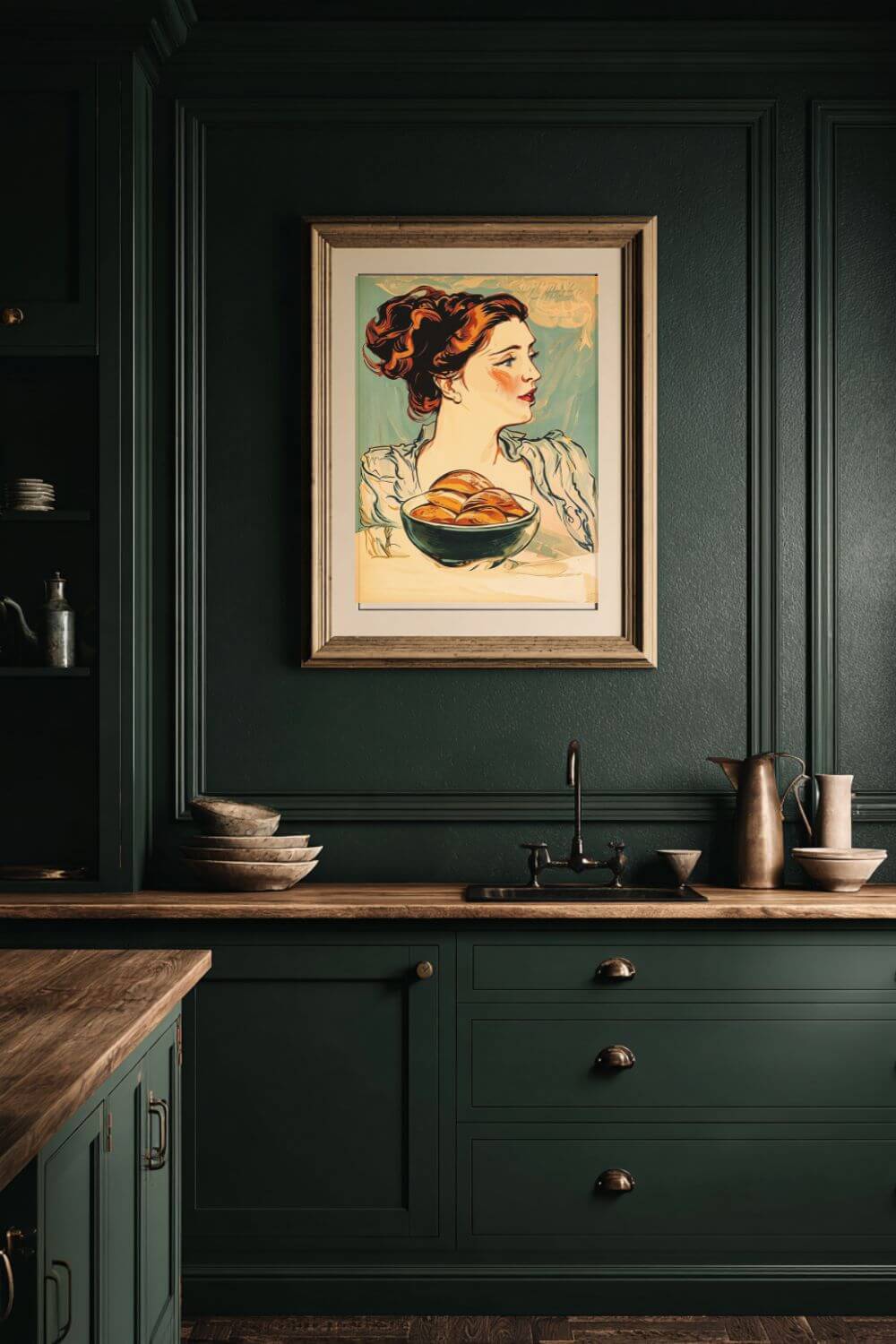The Bread Lady Poster – Vintage Art Nouveau Baking Wall Art